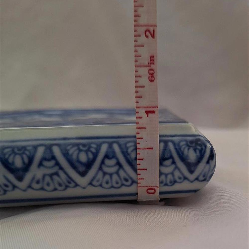 Vtg Blue/White Floral Painted China Porcelain Teapot Trivet - Picture 6 of 7